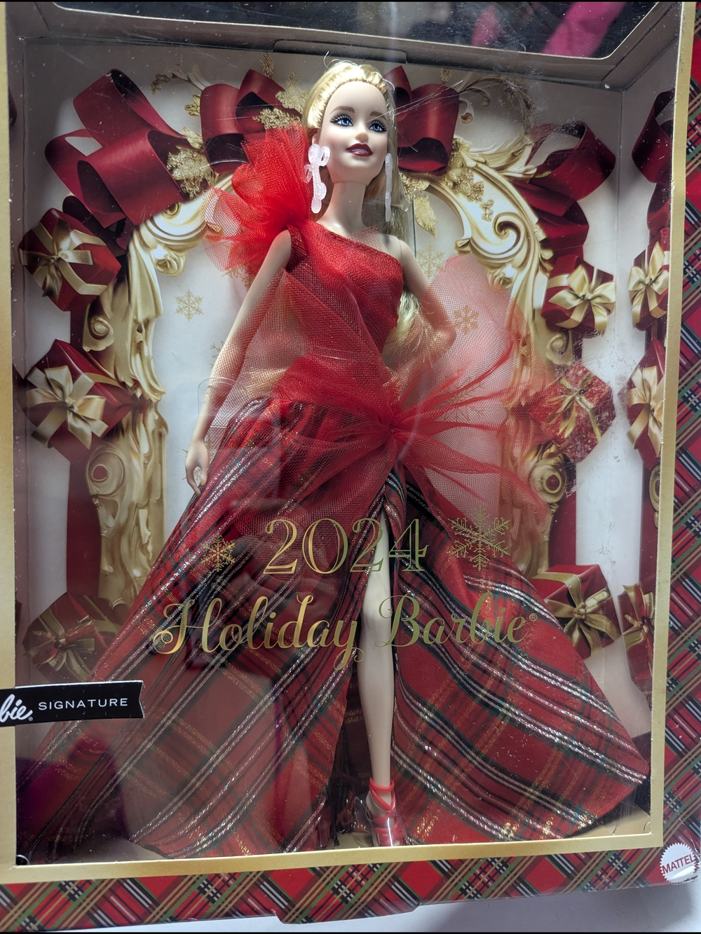 Mattel 2024 Holiday Barbie - Red Plaid Tulle Gown